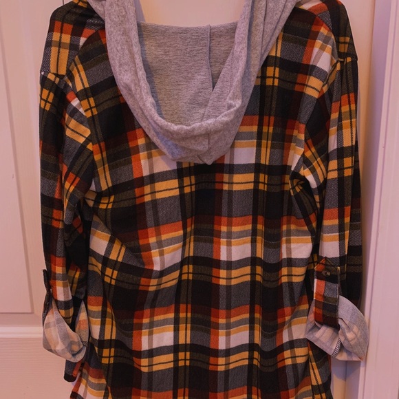 Garage boyfriend flannel with hoodie - Picture 2 of 4